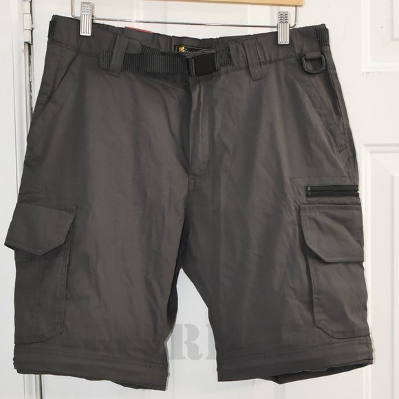GRAY ( Charcoal ) Men's Convertible Pants BC Clothing - Picture 10 of 13